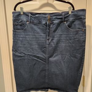 Torrid Premium Dark Blue Denim Pencil Skirt